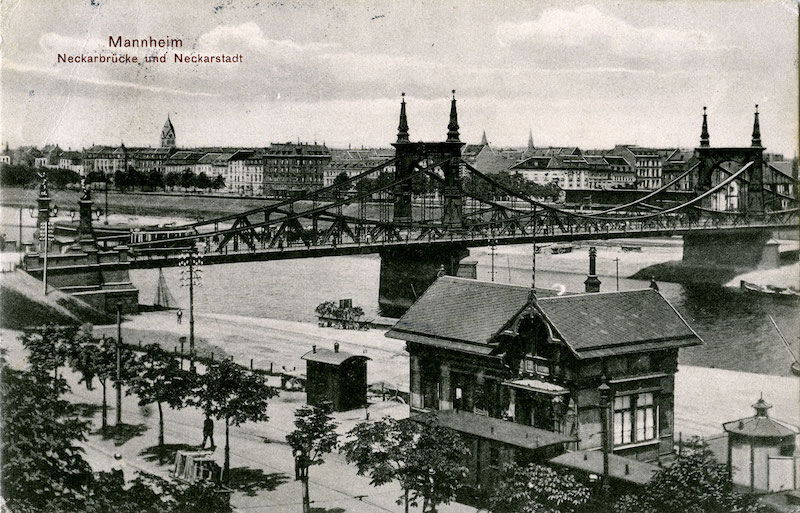 Neckarbrücke und Neckarstadt historisch, Quelle Marchivoum