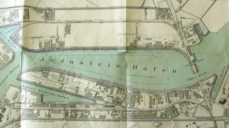 Industriehafen, Stadtplan von 1913