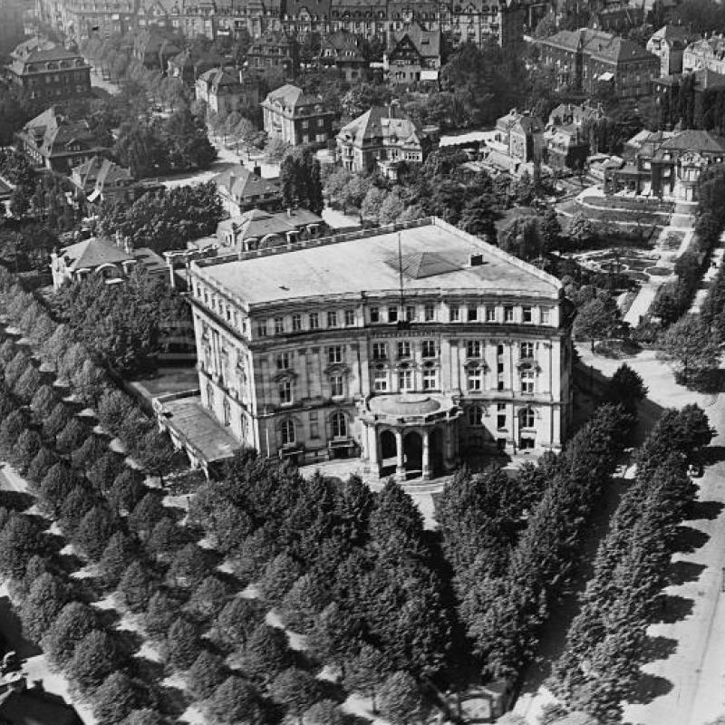 Lage der Villa Lanz in der Oststadt vor dem Krieg, Foto aus: Möllmer, Tobias: Das Palais Lanz in Mannheim