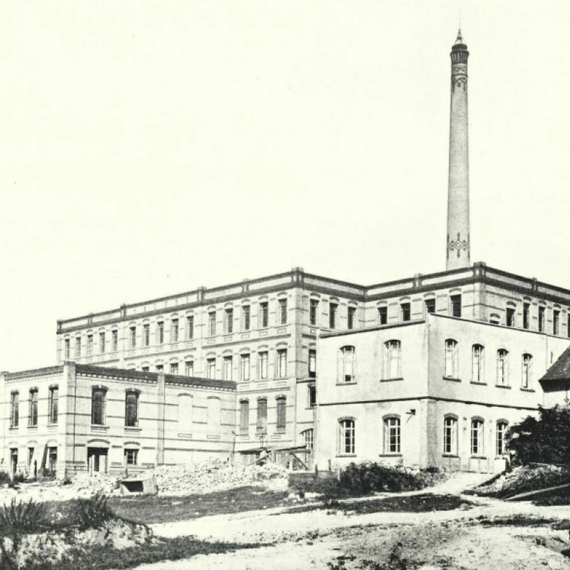 Fabrik chagrinirten Leders -Foto von Carl Schütte um 1899 - Quelle: Stadtarchiv Weinheim