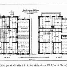 L 5,3 Grundriss EG und 1. OG um 1905, aus: Mannheim und seine Bauten, 1906