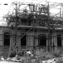 Ein seltenes Bild: Bauarbeiter bei der Lanzvilla um 1907  Bild: MARCHIVUM.