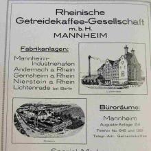 Werbung der Rheinischen Malzkaffeegesellschaft um 1922