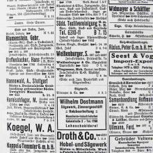 Zahlreiche Sackhandlung im Adressbuch Mannheim in den 1920er Jahren