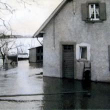 Das Fährhaus im Hochwasser, 1960-er Jahre (Foto: V. Keller)
