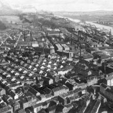 Ludwigshafen BASF, Luftbild 1914, BASF-Unternehmensarchiv 