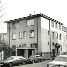 Maximilianstraße 5, ehemals gebaut für die verwitwete Schwiegertochter von Carl Haas, Hedwig Haas geb. Thorbecke, veränderter Wiederaufbau nach Kriegszerstörung, Foto um 1975 Stadt Mannheim