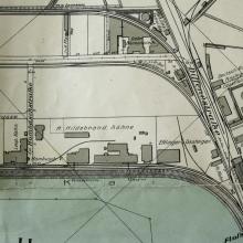 Ausschnitt aus Plan von 1913 mit Bebauung in der Franzosenstraße Quelle: Marchivum 