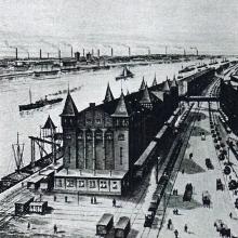 historische Speicher von Fendel um 1908 – Quelle: Hafenführer von 1909