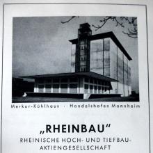 Die Firma Rheinbau macht Werbung mit der Umnutzung 