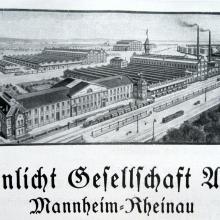 Stich von ca. 1922 aus: Mannheim, Deutsche Städte, Kundi-Verlag 1922