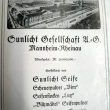 Werbung aus: Mannheim, Deutsche Städte, Kundi-Verlag 1922