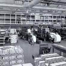 Druckerei 1955, aus Mannheim im Aufbau, Foto Lossen