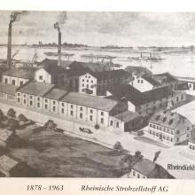 Historische Abbildung der Strohzellstoff-Fabrik (Werksmotiv vor 1900)