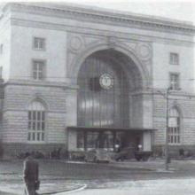 Mannheim, Hauptbahnhof Mittelteil 1952 (Foto Stadtarchiv)