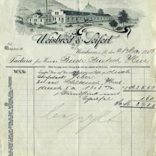 Briefkopf mit Firmenansicht, verwendet 1903 (Quelle: Archiv der Stadt Weinheim)