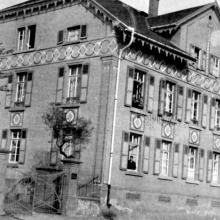 Inhaber-Wohnhaus und Büro der Mibelo-Obstproduktenfabrik um 1930 mit reichem Fassaden- und Traufdekor - Quelle und Copyright: Heimat- und Kulturverein Lorsch e.V.