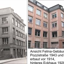 Gebäude in der Pozzistraße - Vergleich der Ansichten früher und heute  (Foto: Ritter und Felina-Archiv)