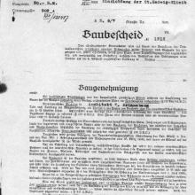 St. Hedwig-Klinik, Baubescheid um 1929, Foto: Stadtarchiv Album 01735-027