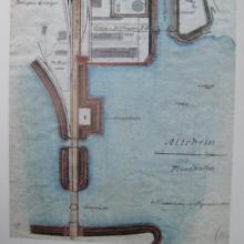 Lageplan der historischen Brücke, Floßdurchlass, Petroleumhafen (Quelle:Stier/Kraus, 125 #Jahre Bilfinger Berger)