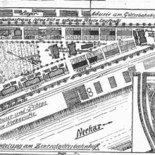 Eisenbahnersiedlung an der Neckarspitze, Lageplan 1921