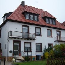 Siedlung der Rheinischen Gummi und Celluloidfabrik, Doppelwohnhaus in der Karpfenstraße, Foto 2011