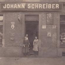 Historische Postkarte eines Johann Schreiber-Zweiggeschäftes in Mannheim