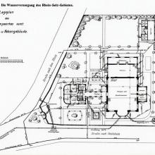 Lageplan des Pumpwerks von Ingenieur Boehmer (Foto aus Boehmer: Die Wasserversorgung ....)