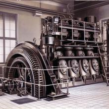 Dieselmotor mit Stromgenerator, 1924, Foto aus Privatbesitz