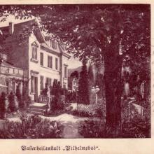 Wasserheilanstalt „Wilhelmsbad“, Postkarte, um 1895 (Signatur: Stadtarchiv Weinheim Rep. 32 Nr. 3832)