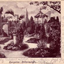 Kurgarten „Wilhelmsbad“, Postkarte, um 1895 (Signatur: Stadtarchiv Weinheim Rep. 32 Nr. 3831)