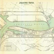 Stadtplan des Industriehafens um 1907 