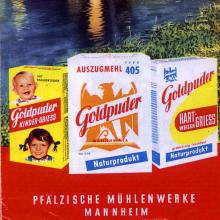 Werbung aus den 1950er Jahren mit Rezepten
