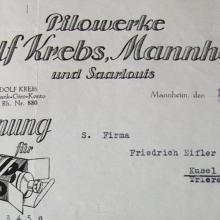 1932: Rechnungskopf der Pilowerke, jetzt auch eine Niederlassung in Saarlouis