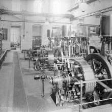 Zentralgüterbahnhof, Maschinensaal mit Siemens-Ausrüstung um 1925 (Foto: Siemens Corporate Archives)